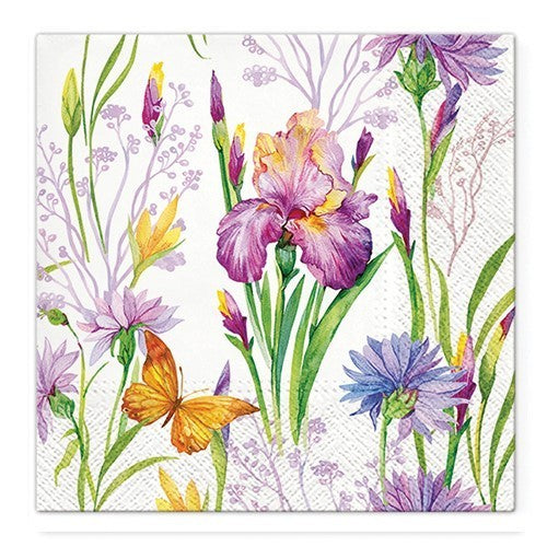 SALVETES 33X33CM IRIS WITH BUTTERFLY