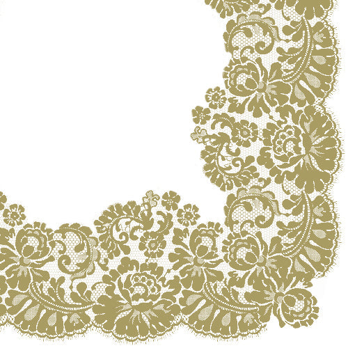 SALVETES 33X33CM LACY FRAME GOLD