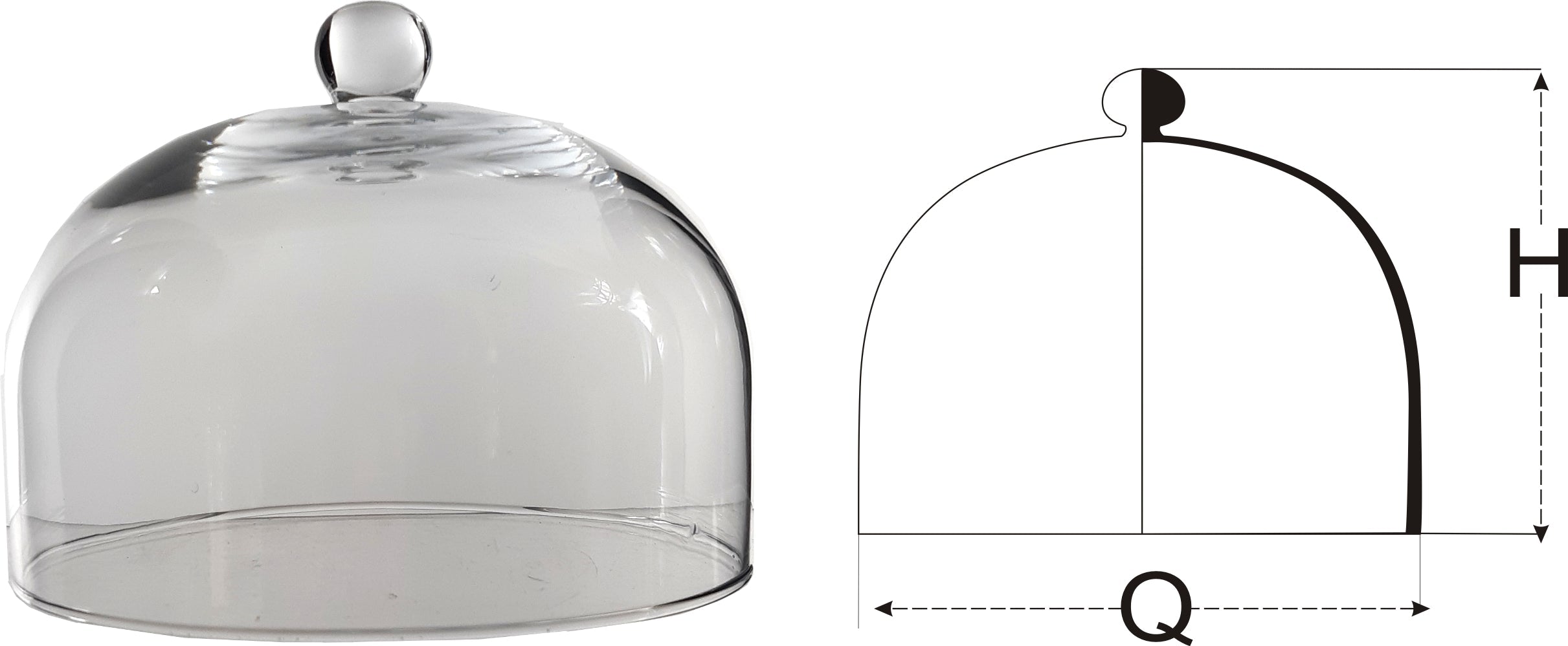 KUPOLA VĀKS H15CM, D19.5CM, STIKLS