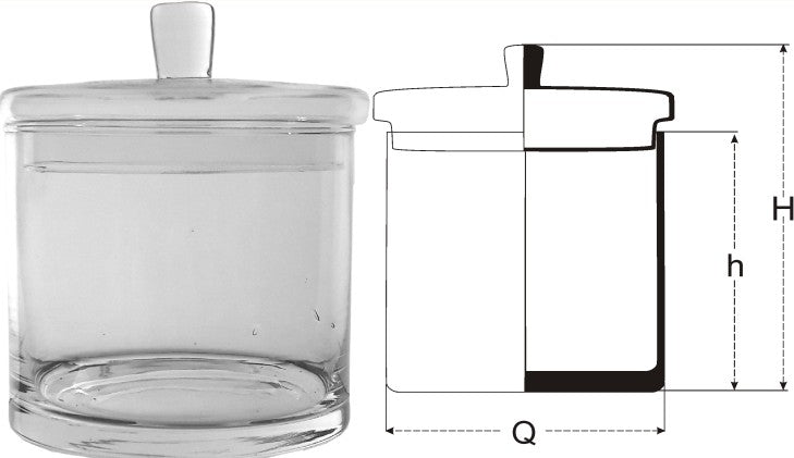 SALDUMU TRAUKS H12CM, D14CM, AR VĀKU H17CM, STIKLS
