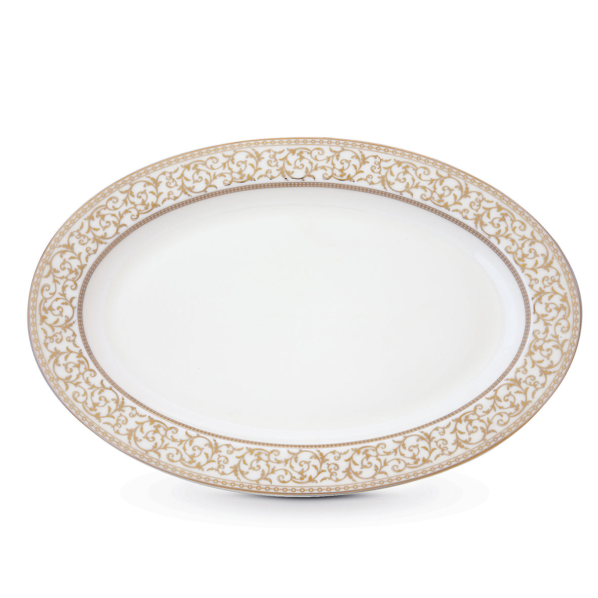 GOLDEN ŠĶĪVIS SERVĒŠANAI 36X24.5CM, OVĀLS, PORCELĀNS, DĀVANU KASTĒ