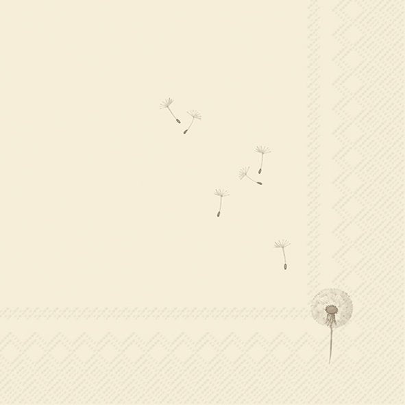 TINY DANDELION SALVETES 33x33CM 20GAB, KRĒMKRĀSA, PAPĪRS