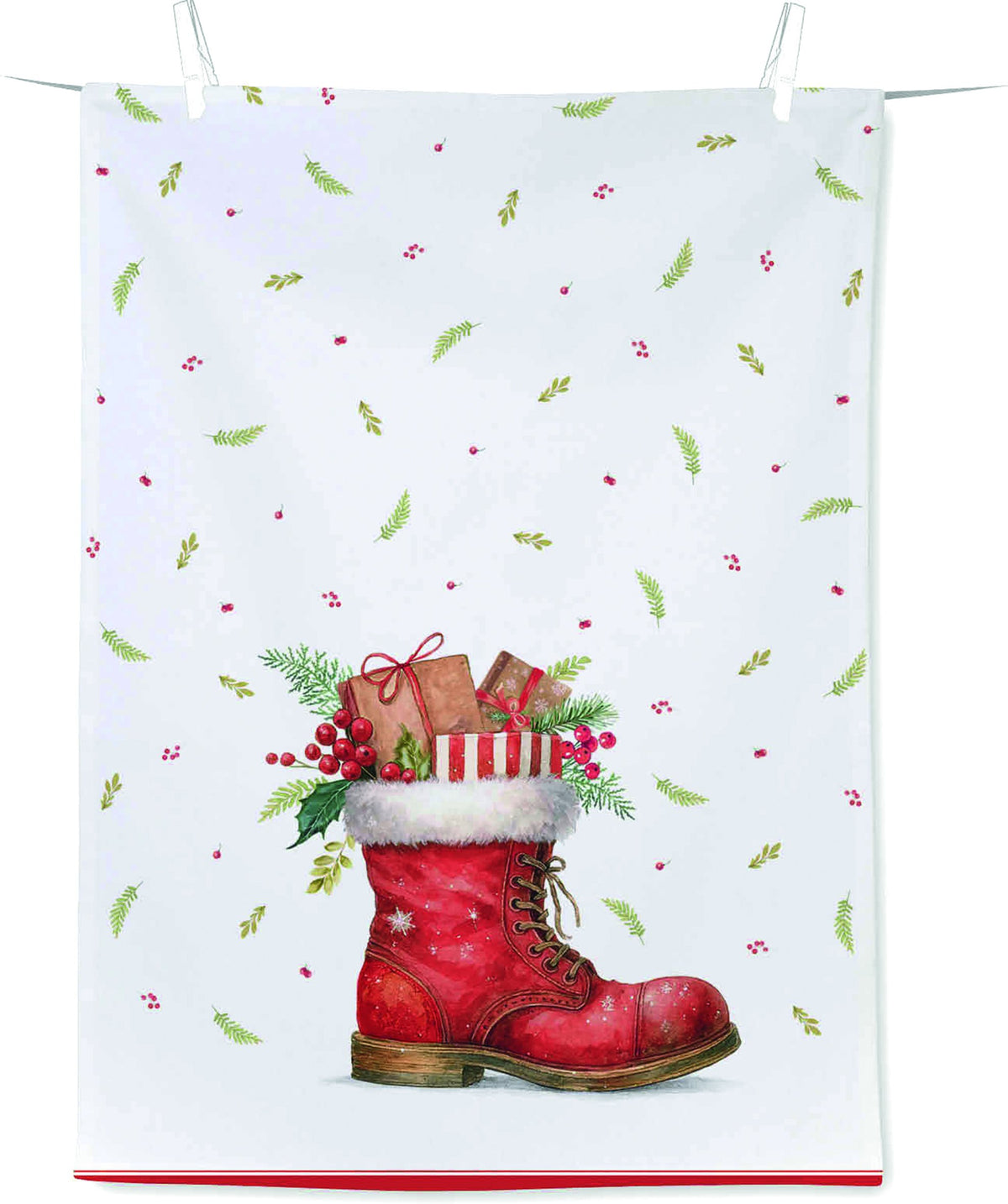 CHRISTMAS BOOT VIRTUVES DVIELIS 50x70CM, KOKVILNA