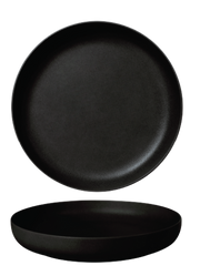 FINE PLUS ŠĶĪVIS AR UZLIEKTĀM MALĀM 25.5CM, MELNS, PORCELĀNS