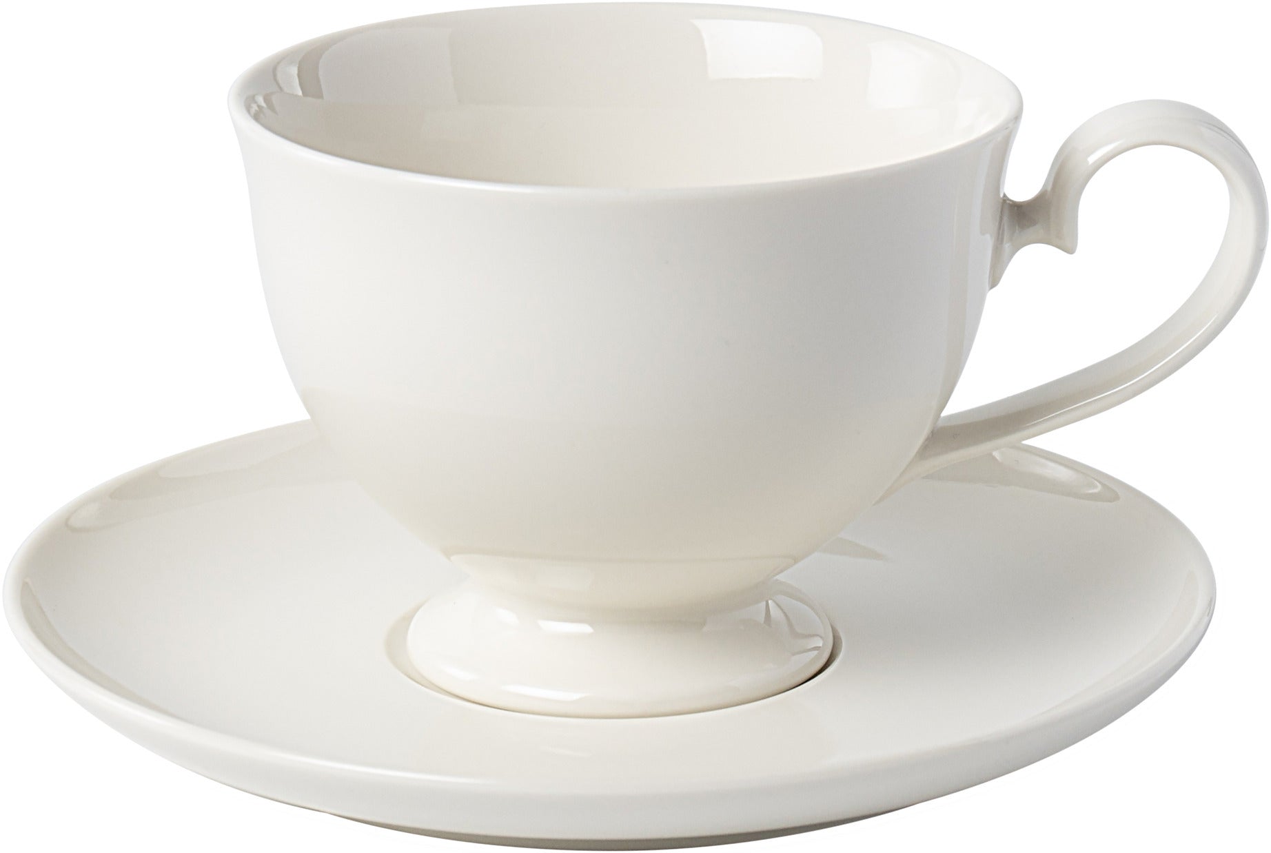 FINE PLUS TASE UZ KĀJAS 220ML, AR APAKŠTASI 16CM, BALTA, PORCELĀNS