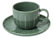 ABSOLUTE CUP 220ML, WITH SAUCER 15.5CM FERN GREEN