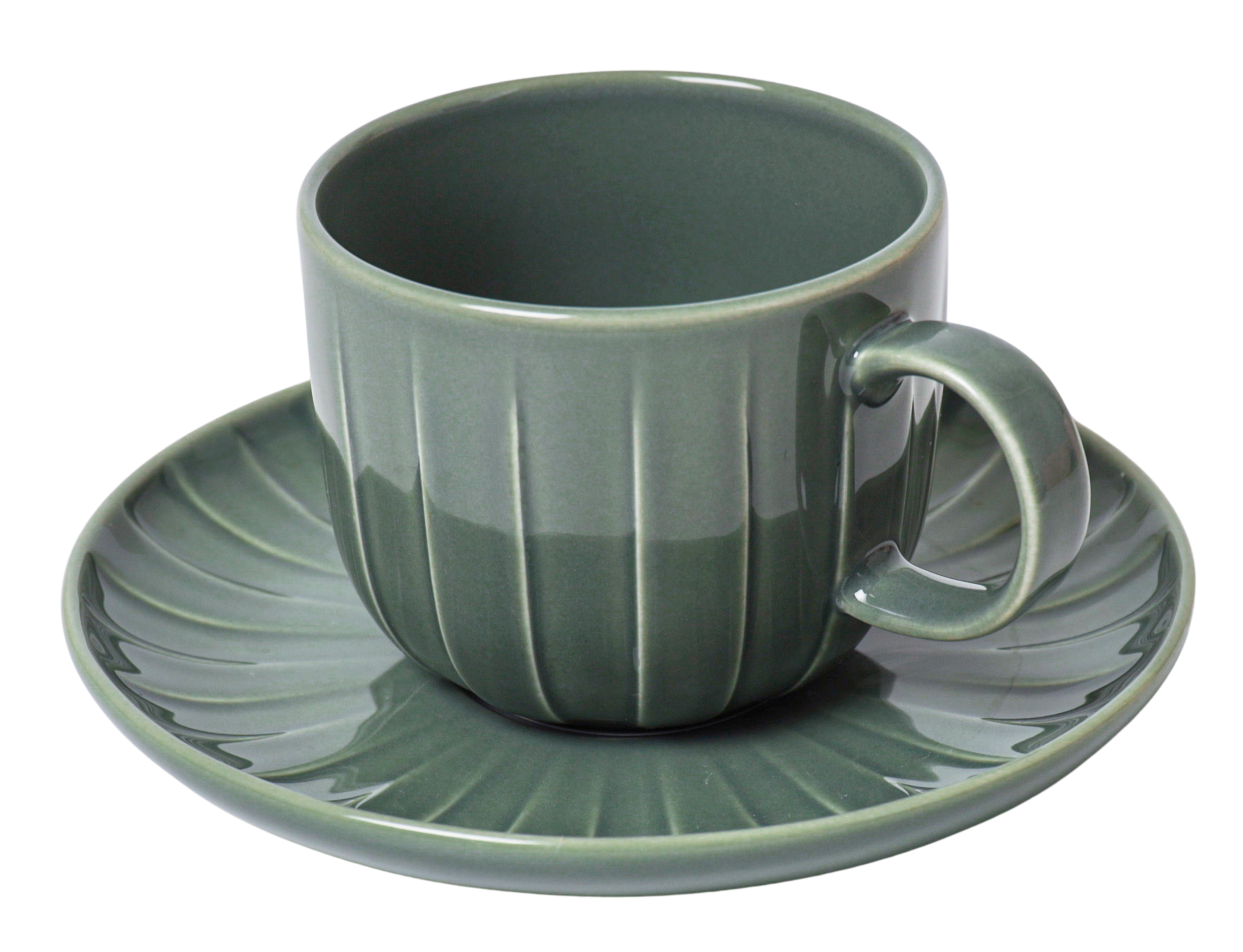 Стакан ABSOLUTE 280 мл с блюдцем 15,5 см, цвет папоротниково-зеленый.