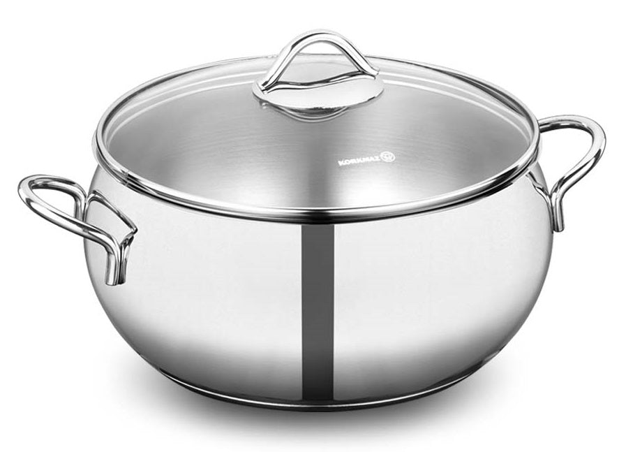 TOMBIK KATLS 22CM, 4.9L, AR STIKLA VĀKU, NER.TĒR., INDUKCIJAI