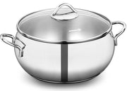 TOMBIK KATLS 24CM, 5.5L, AR STIKLA VĀKU, NER.TĒR., INDUKCIJAI