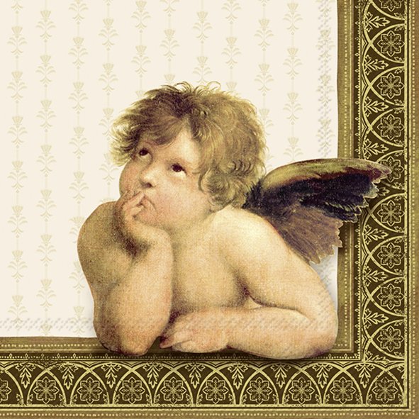 CLASSIC ANGEL SALVETES 33x33CM 20GAB, ZELTS,PAPĪRS