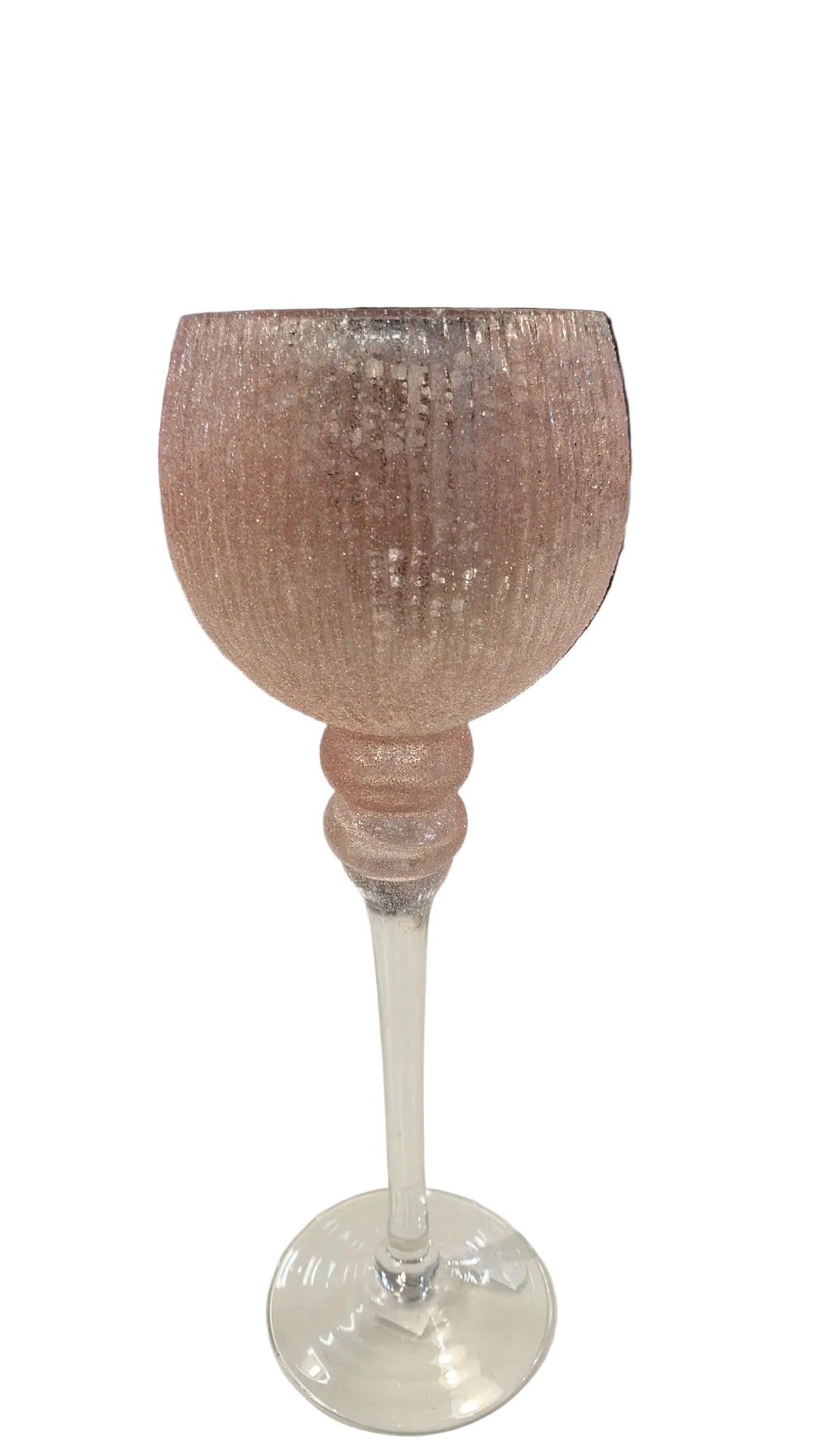 CANDLEHOLDER H35CM ON A BASE, PURPLE, LACQUERED GLASS
