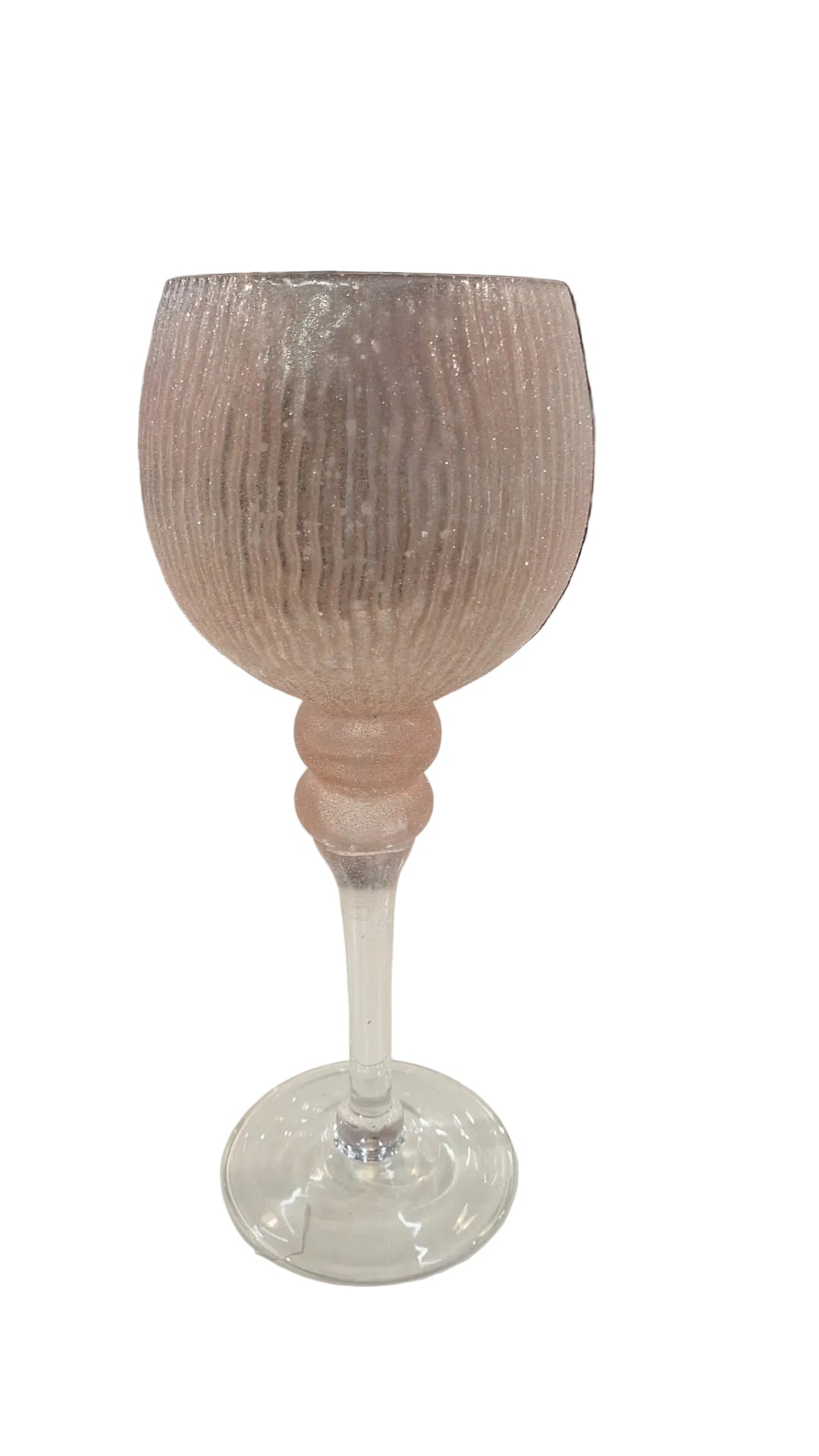 CANDLEHOLDER H30CM ON A BASE, PURPLE, LACQUERED GLASS