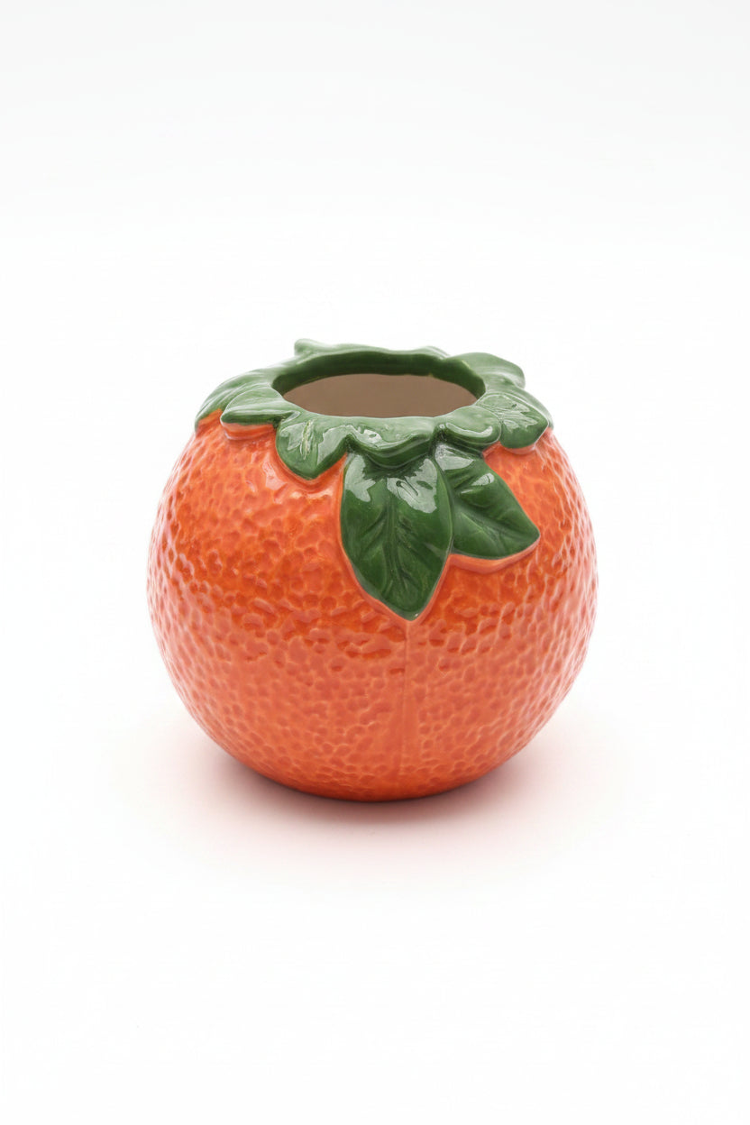 LEMO MINI VASE 9x9x8cm, ORANGE, CERAMIC