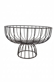 FRUIT BASKET ON STAND, 28 CM, BLACK METAL