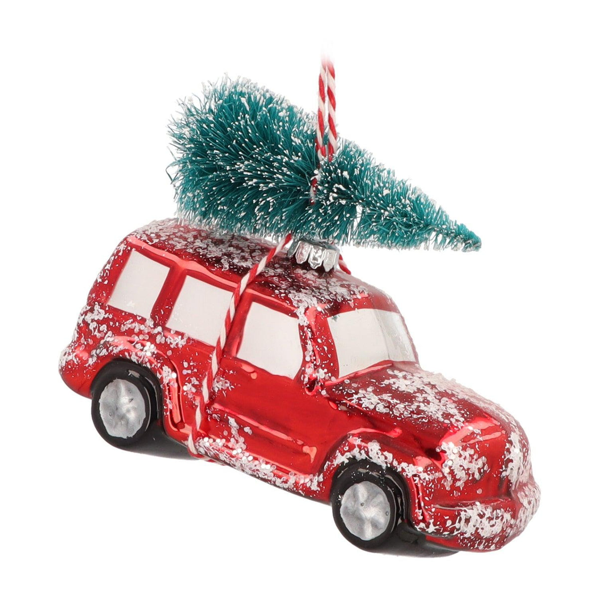 EGĻU ROTĀJUMS - ZIEMASSVĒTKU AUTO 12.4X5.6X9.5CM, SARKANS, STIKLS