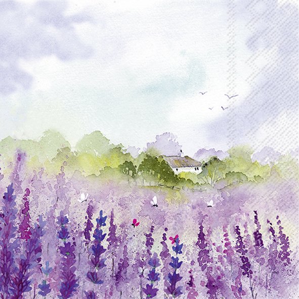 LAVENDER FIELD SALVETES 33x33CM 20GAB, PAPĪRS