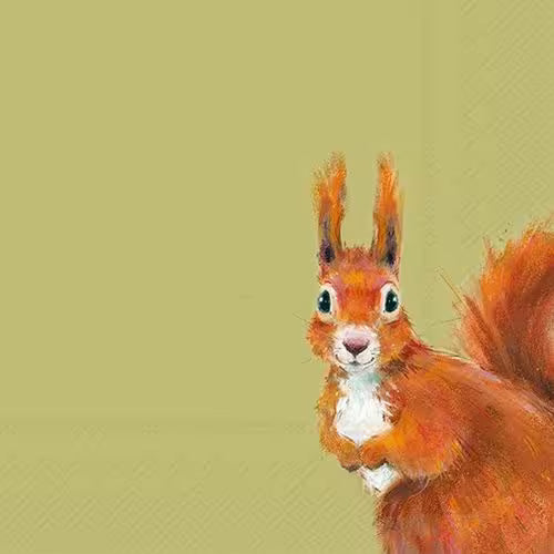 SQUIRREL HAZEL SALVETES 33 X33 CM 20GAB, PAPĪRS