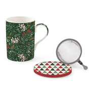 FANCY CHRISTMAS KRŪZE 350ML AR SIETIŅU, VĀCIŅU, PORCELĀNS, DĀVANU KASTĒ