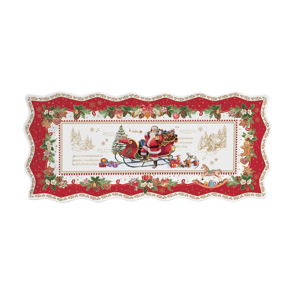 CHRISTMAS MEMORIES SERVĒJAMAIS ŠĶĪVIS 40X18CM, PORCELĀNS