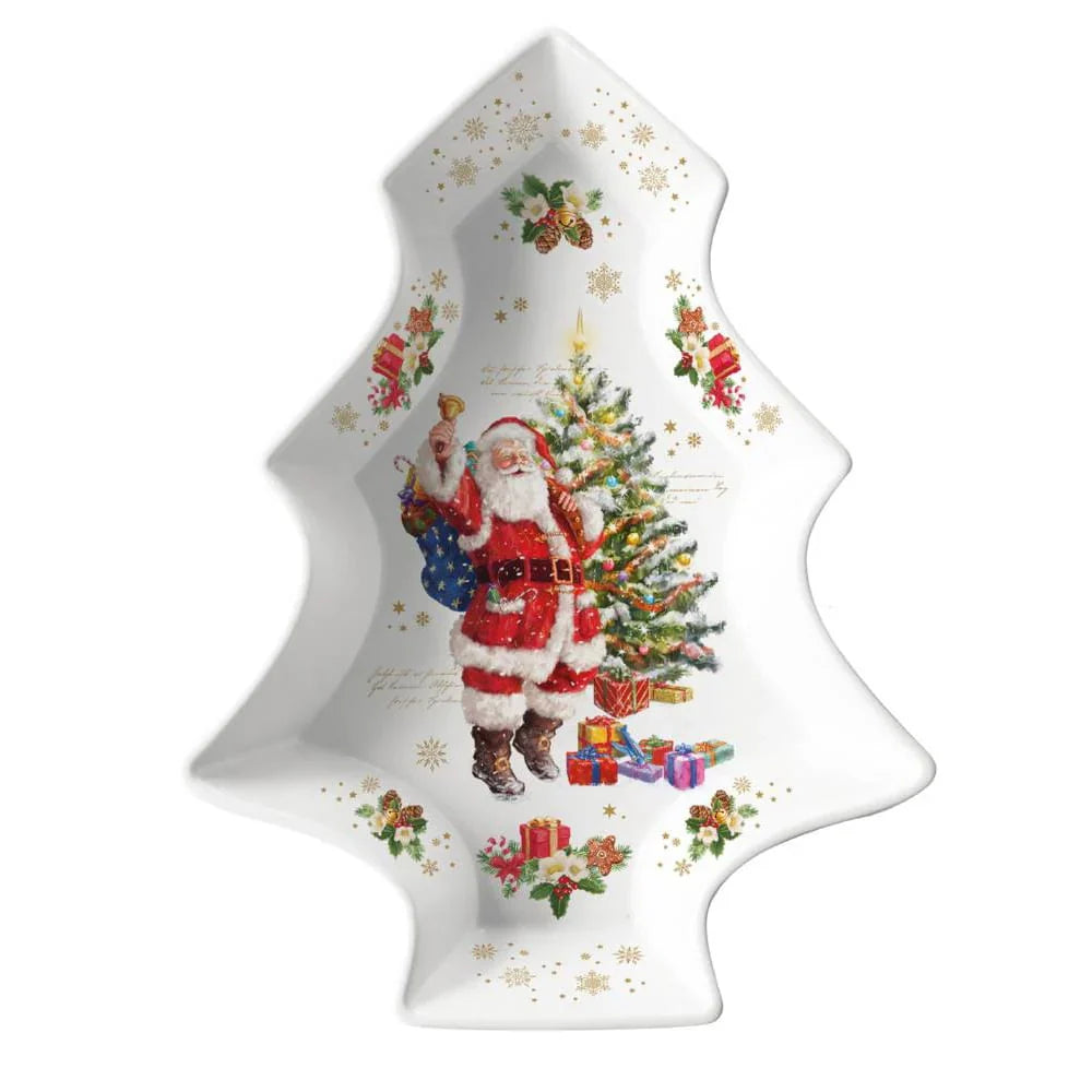 CHRISTMAS MEMORIES SERVĒJAMAIS ŠĶĪVIS-EGLE 28.5X21.5CM, PORCELĀNS