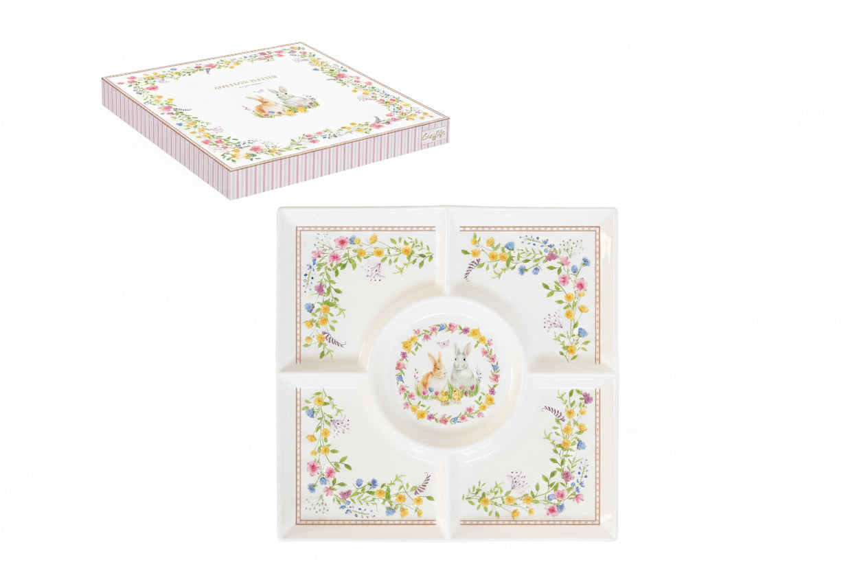 HAPPY EASTER SERVĒJAMAIS ŠĶĪVIS 25X25CM, PORCELĀNS