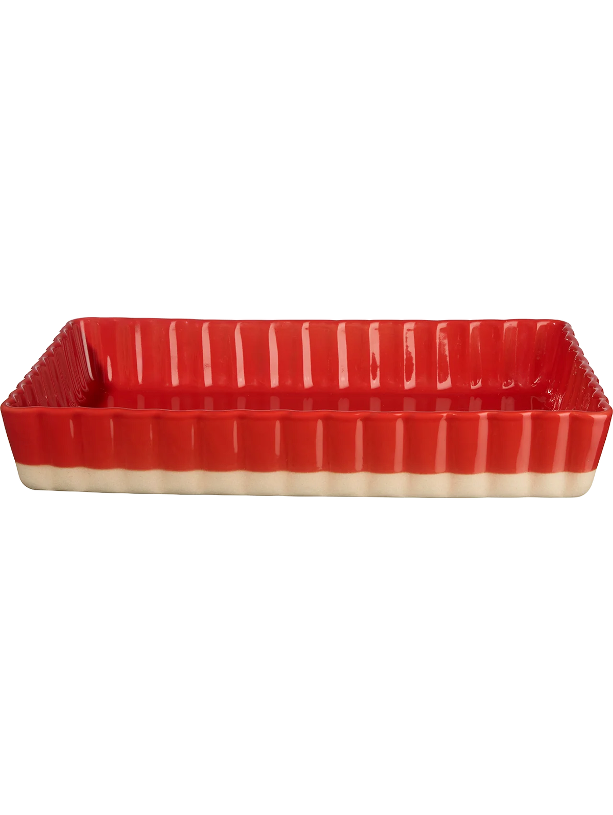 GRANDE CEPAMTRAUKS 34,5x21,5 CM, H5,5 CM , SARKANS, KERAMIKA