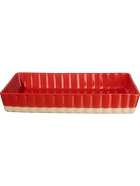 GRANDE CEPAMTRAUKS 34,5x21,5 CM, H5,5 CM , SARKANS, KERAMIKA