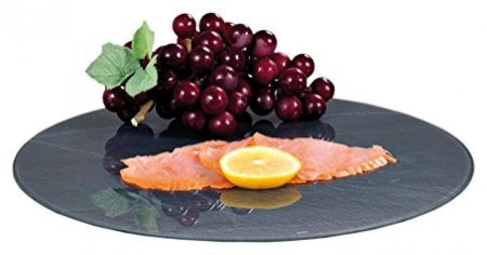 SERVĒJAMĀ STIKLA PAPLĀTE, ROTĒJAMA D35.5CM, H3CM, PELĒKA, Kesper