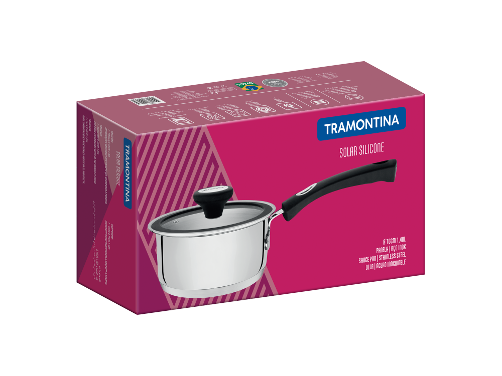 SOLAR SILICONE СОУСНИК 16СМ, 1.4Л, ИНДУКЦИОННЫЙ, Tramontina