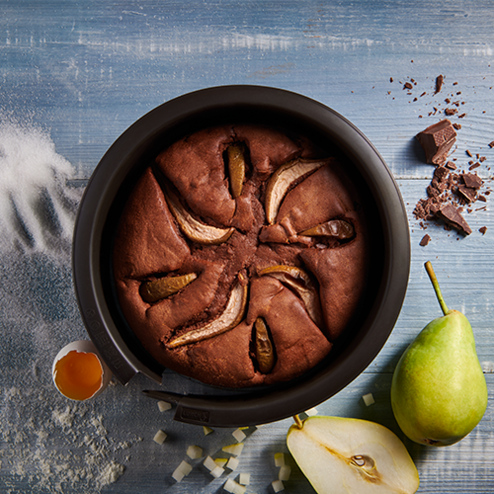 FLEXIFORM CAKE FORM D20CM, SILICONE, W GLASS BASE, Lurch