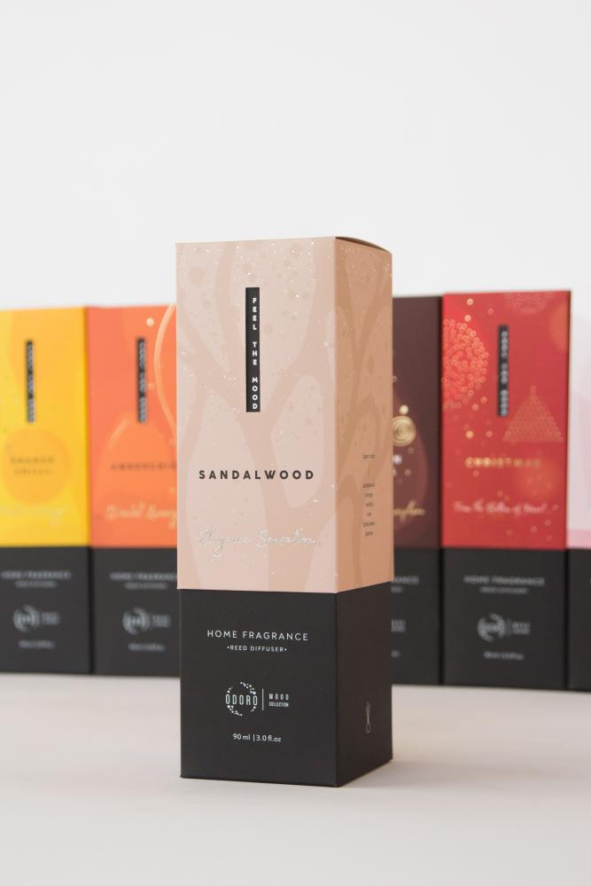 ODORO MOOD TELPU AROMATIZATORS SANDALWOOD 90ML, 10KOC., ODORO