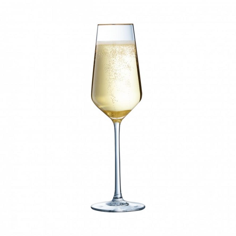 ULTIME GOLD CHAMPAGNE FLUTES 23CL K4, Cristal dArques