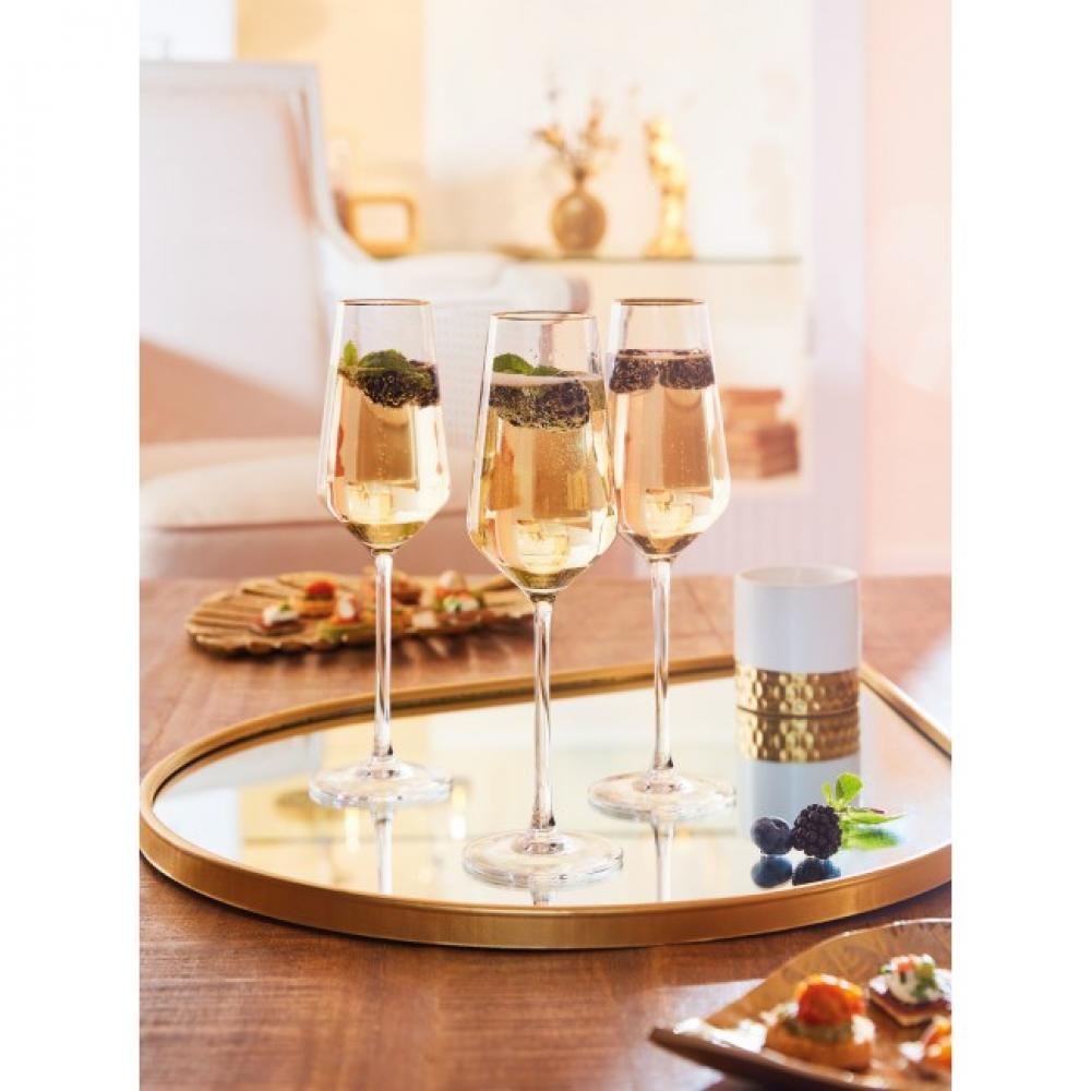 ULTIME GOLD CHAMPAGNE FLUTES 23CL K4, Cristal dArques