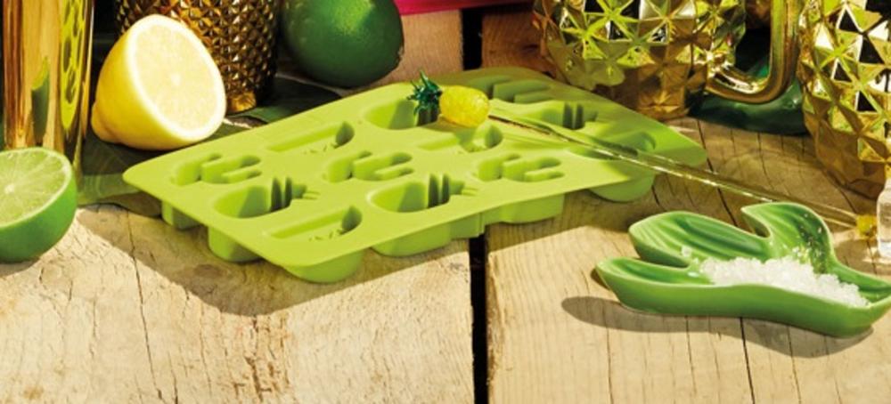 BARCRAFT FLEXIBLE TROPICAL SHAPE ICE CUBE TRAY 22X13X2CM, SILICONE, Bar Craft