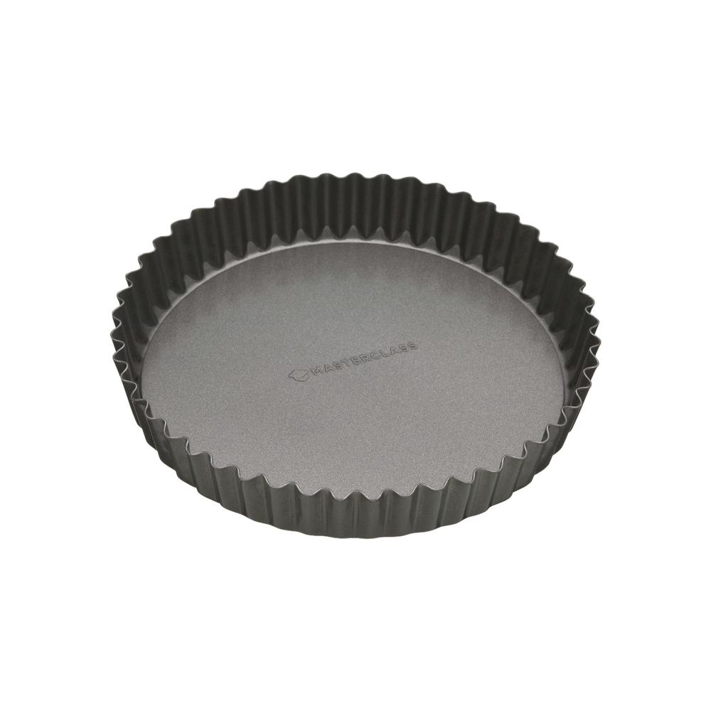 MASTERCLASS NON-STICK FLUTED LOOSE BASE QUICHE TIN ROUND 20CM, Masterclass