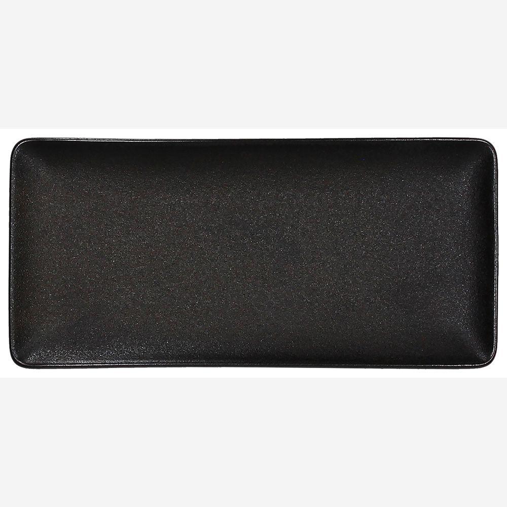 JAP RECTANGULAR PLATE 28X13.5CM, BLACK, MATTE, CERAMIC, Tognana
