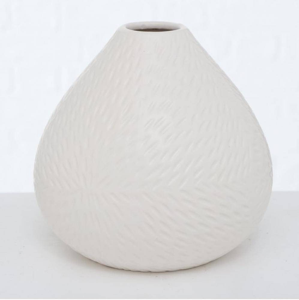 SALINA VASE H16CM, D15CM, 2ASS, WHITE, MATTE, CERAMIC, Boltze