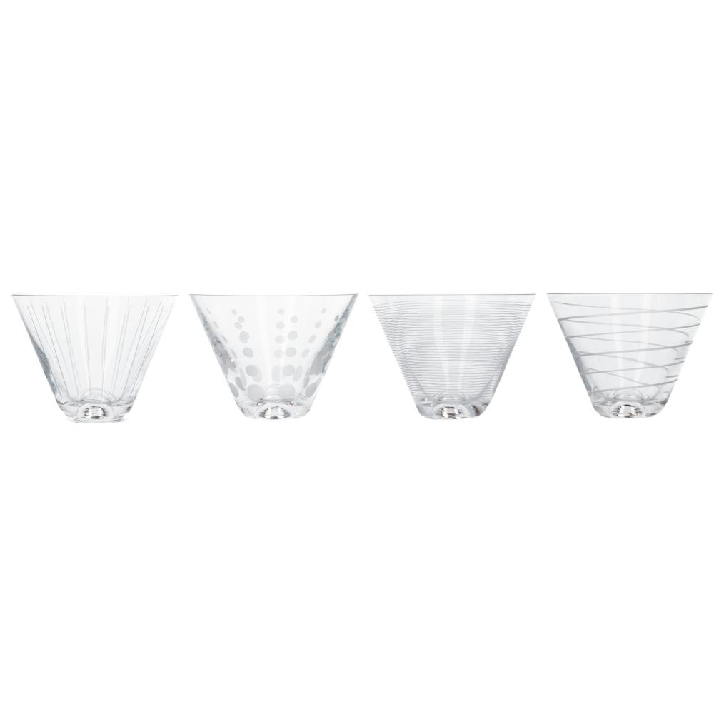 MIKASA CHEERS STEMLESS MARTINI GLASSES SET OF 4, Mikasa