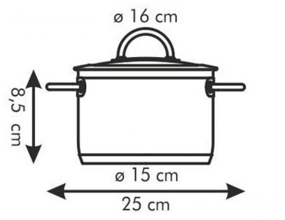 VISION POTT 16CM, 1.5L, RST, INDUKTSIOON, Tescoma