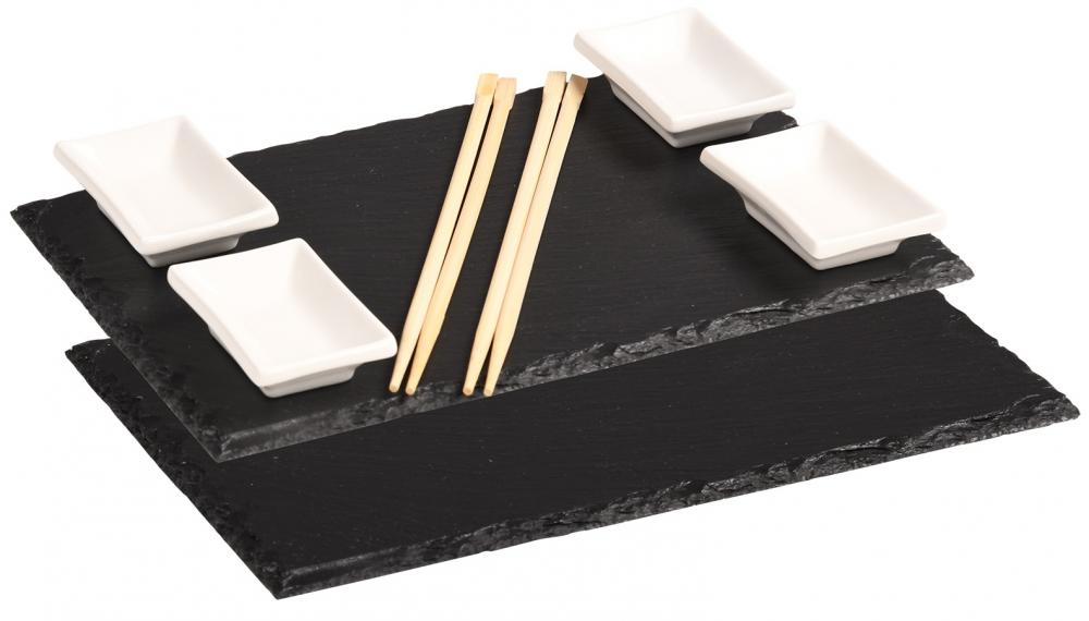 SUSHI SERVING SET, SLATE/BAMBOO/PORCELAIN, Kesper