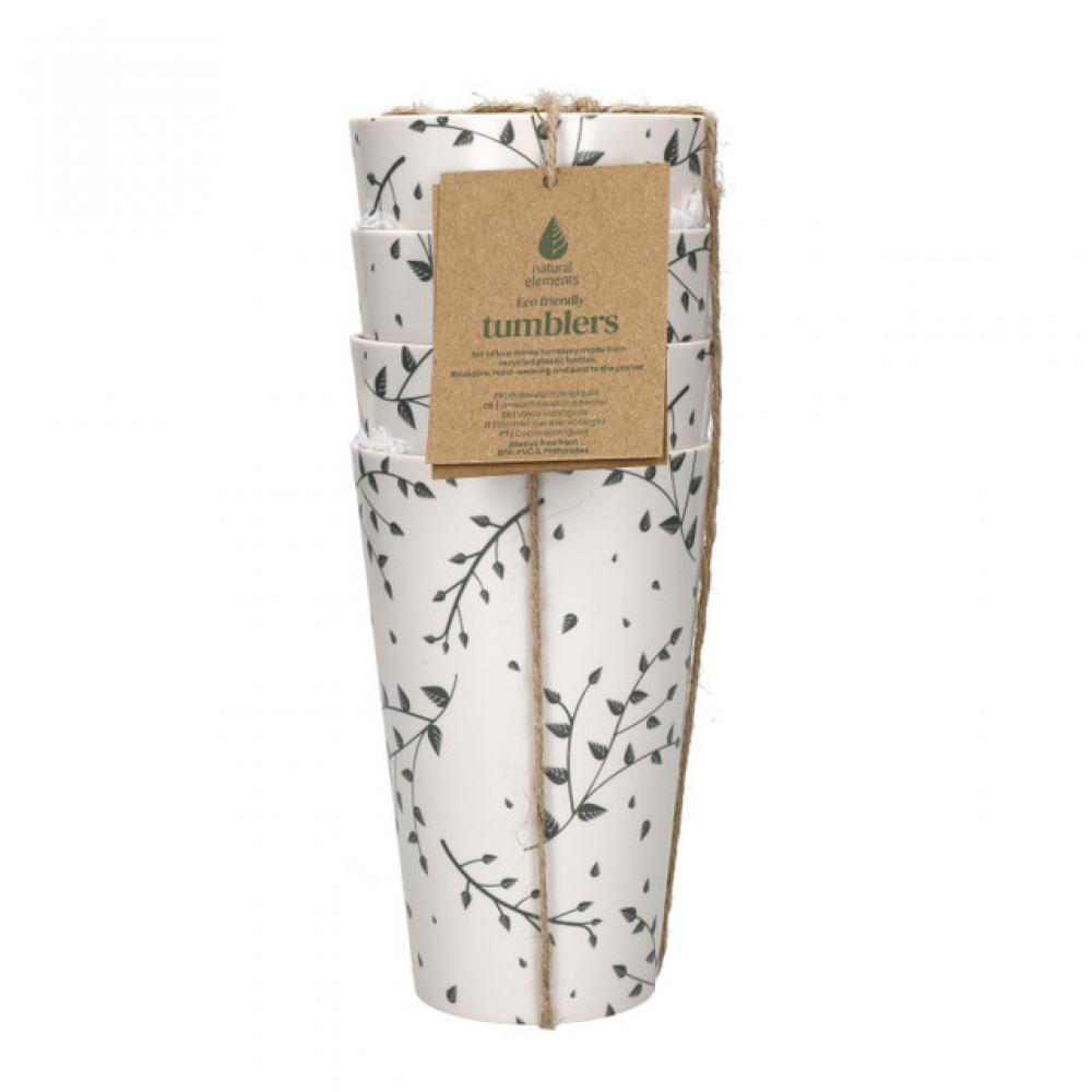 NATURAL ELEMENTS TUMBLERS SET 450ML 4PCS, BEIGE, RECYCLED PLASTIC, Natural Elements