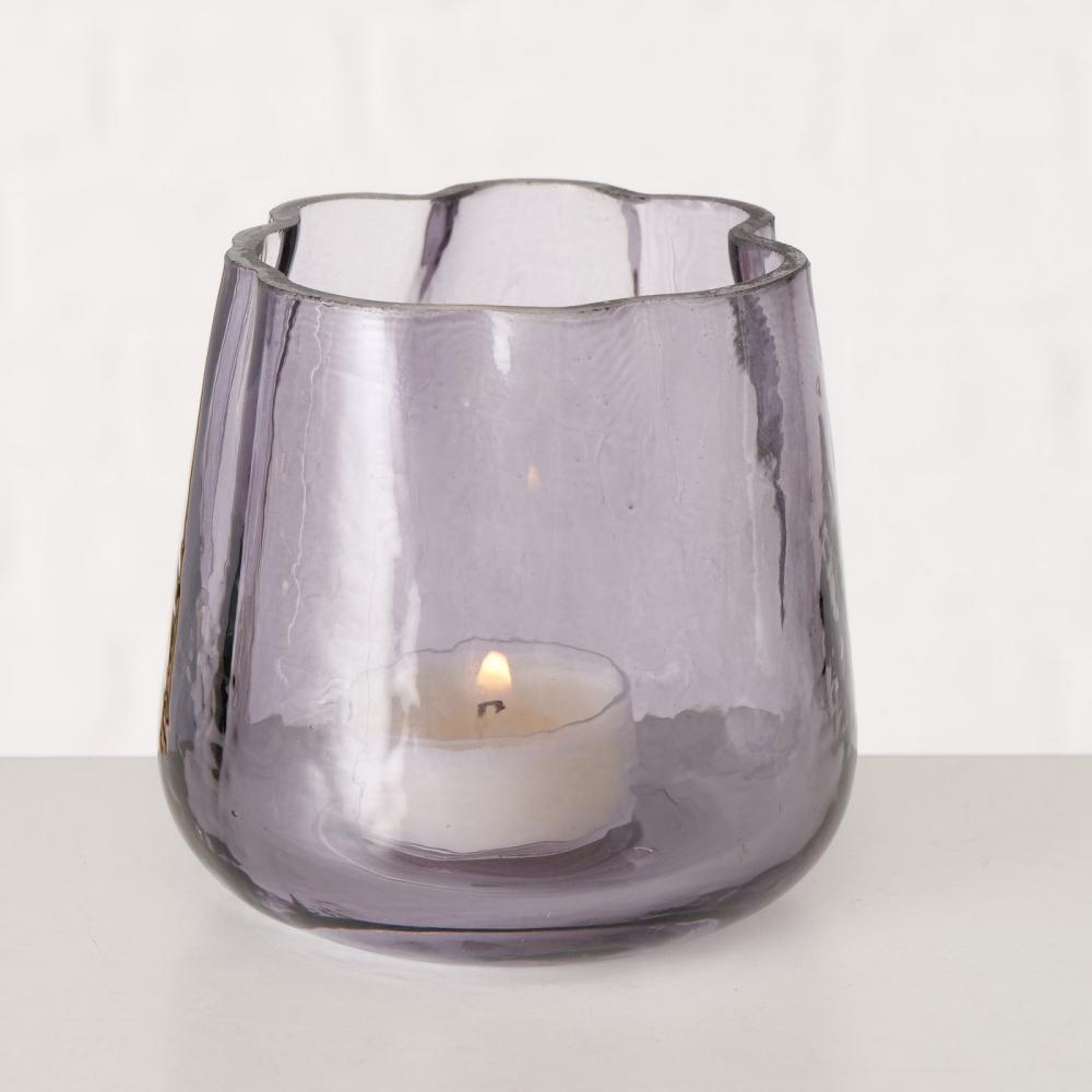 EKALA WINDLIGHT 8CM, 3 ASS, GREEN, LAQUERED GLASS, Boltze