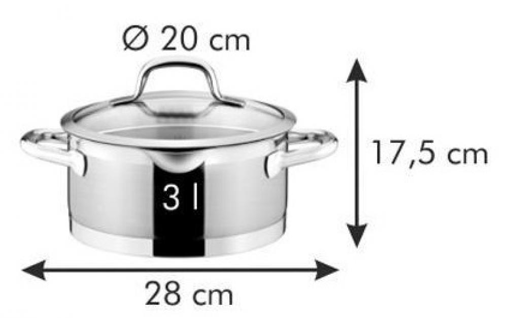 PRESIDENT KATLS 20CM, 3L, INDUKCIJAI, Tescoma