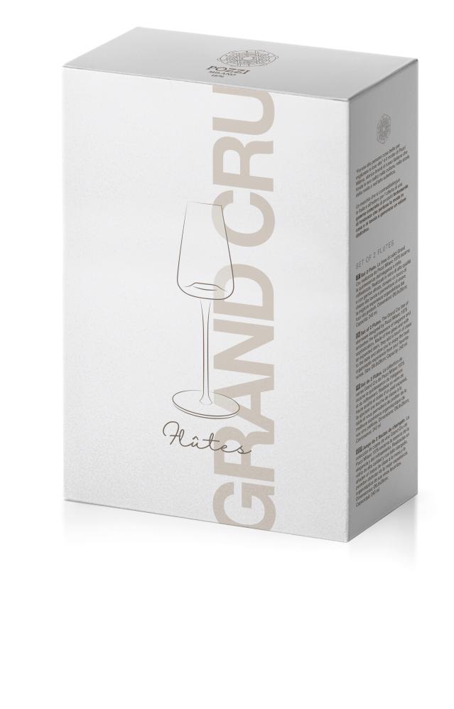 GRAND CRU ŠAMPANIEŠA GLĀZES 240ML, KOMPL. 2GAB., UZ KĀJIŅAS, KRISTĀLS, Pozzi Milano