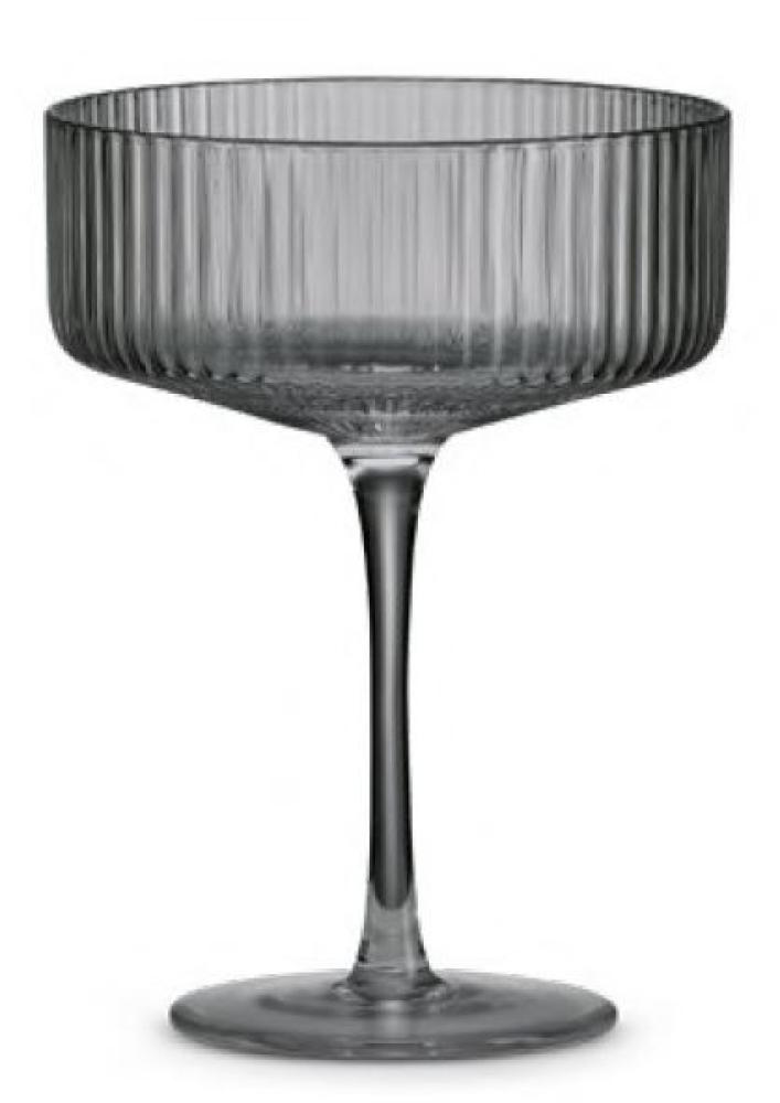 MODERN CLASSIC COCKTAIL GLASSES 250ML SET OF 2PCS, ON FOOT, GREY, CRYSTALLINE, Pozzi Milano