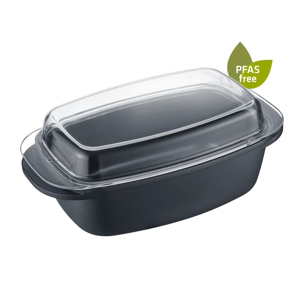 CASSEROLE POT 5.2L, 32X21X11CM, WITH GLASS LID, BLACK, CAST IRON, INDUCTION, Berndes