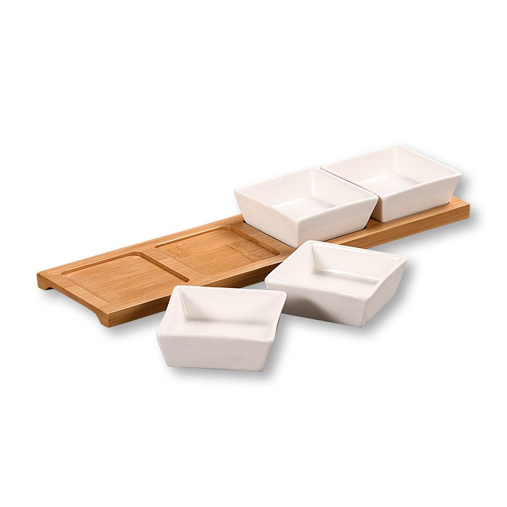 SUUPASTE KOMPLEKT 4TK. 35X9.4X4.3CM, PORTSELAN/BAMBOO, FSC, Kesper