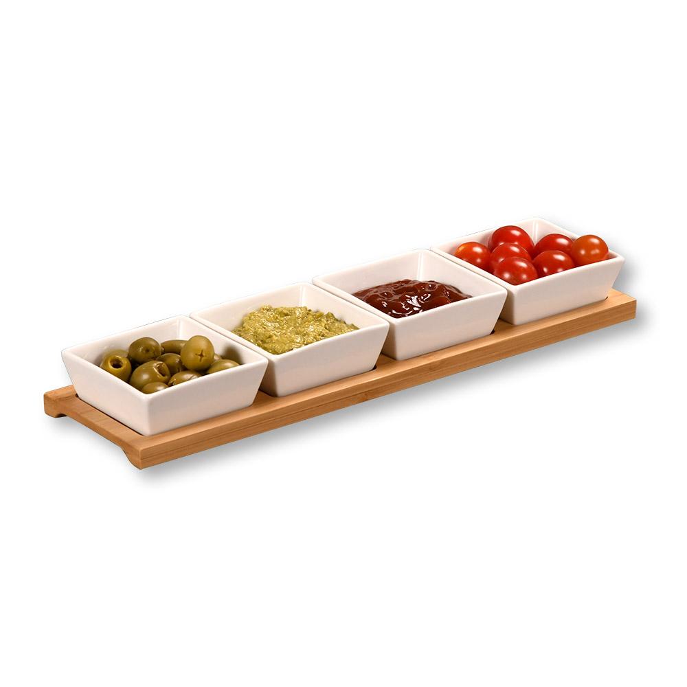 SUUPASTE KOMPLEKT 4TK. 35X9.4X4.3CM, PORTSELAN/BAMBOO, FSC, Kesper